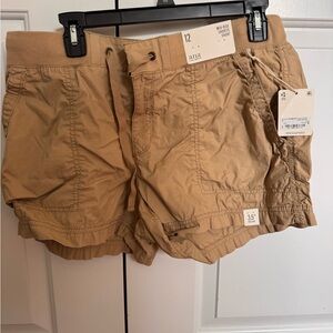 a.n.a Tan Mid-Rise Utility Cotton Shorts